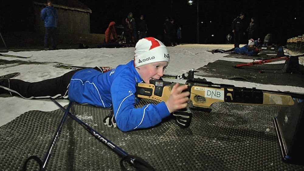 Håvard Tonning på skiskyttartrening. Foto: NRK